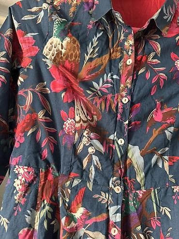 Айымдардын кийими: Платье BIBA с принтом птиц и цветов - Бренд: BIBA (ярлык на фото) - — 5