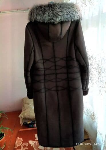 кышкы отук: Дубленка, Классическая модель, Длинная модель, С капюшоном, XL — 4