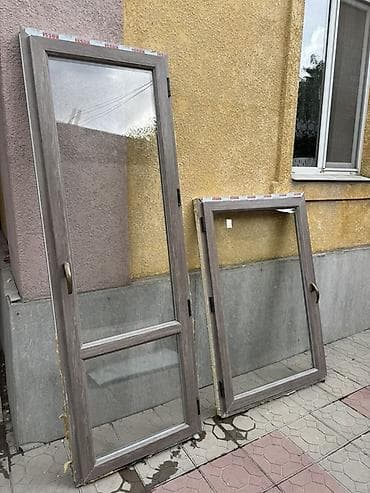 Пластиковые двери: Пластиковые двери/створки с остеклением, ламинация под серый дуб — 3