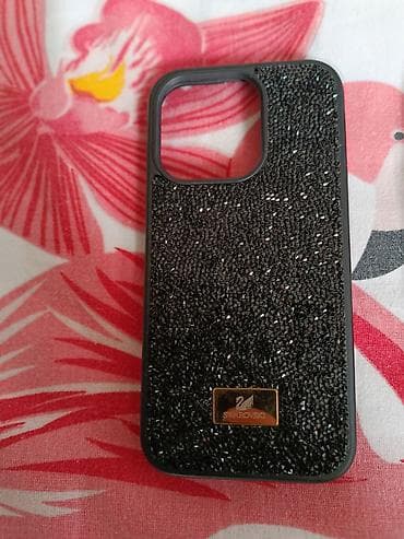 Набор чехлов для iPhone 1) Swarovski, черный - Жесткий бампер с