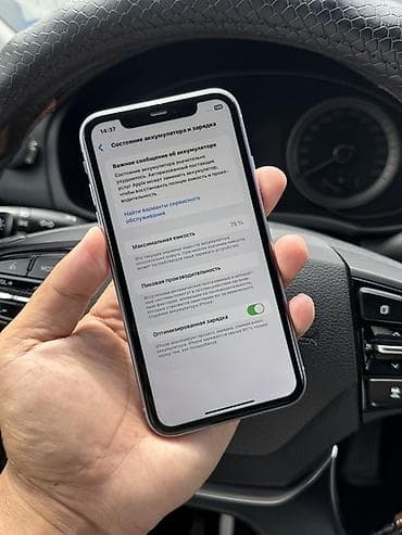 true: IPhone 11, Б/у, 128 ГБ, Защитное стекло, Чехол, 75 % — 6