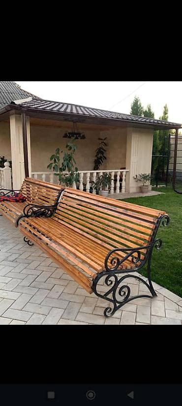кованые скамейки: Скамейка Со спинкой, Без крыши — 4