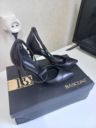 basconi бу: Туфли женские, 3 пары. 1) BASCONI, черные лодочки с переплетёнными — 1