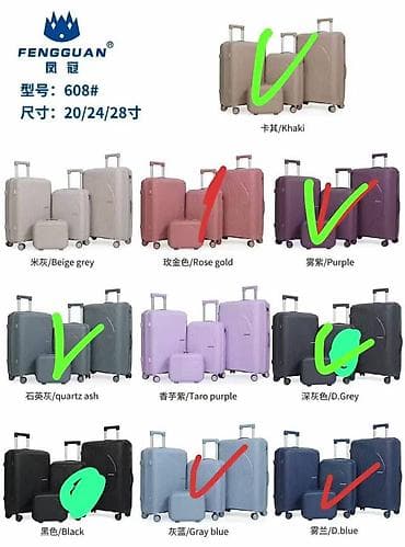 Сумкалар: Чемодан, Материалы: Желим, Чоң (70 л ашык, 360°га айлануучу дөңгөлөктөр — 2