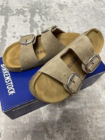 уг: Босоножки, 37.5, 38, 39, Birkenstock, Б/у, цвет - Бежевый, Самовывоз — 2