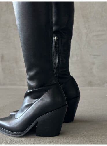 обувь для охоты: Высокие женские ботфорты YourBox - Материал верха: гладкая эко-кожа с — 7