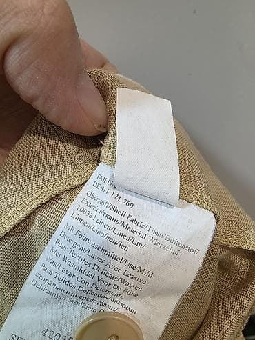 штаны лен: Льняные брюки бежевого цвета - Состав: 100% лен (этикетка на фото). - — 2