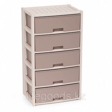 прикроватные тумбочки размеры: Комод для одежды, Новый, Без зеркала, Пластик, цвет - Бежевый, Платная доставка — 2