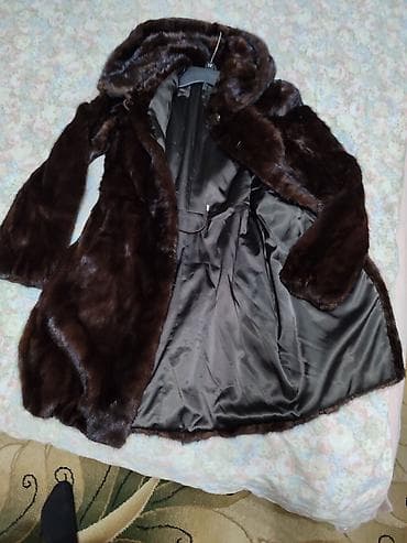 пижама бу: Шуба, Норка, Короткая модель, С капюшоном, XL — 2