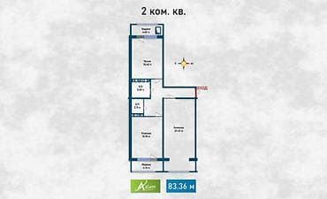 квартира анкара: 2 комнаты, 83 м², 108 серия, 8 этаж, Готовая ПСО (под самоотделку) — 3
