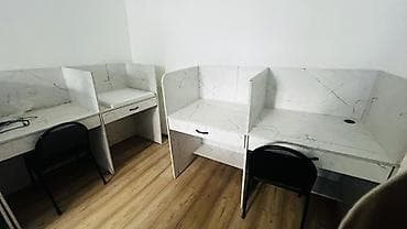 столики для компьютера: Комплект офисной мебели, Стул, ДСП, цвет - Белый — 4