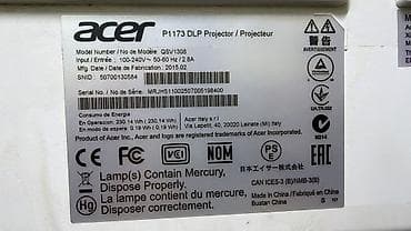 Проекторлор: Acer P1173 DLP‑проектор - Технология: DLP, поддержка 3D (DLP 3D — 2