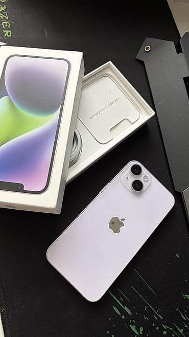 aiphone x: IPhone 14, Б/у, 256 ГБ, Deep Purple, Кабель, 78 % — 1