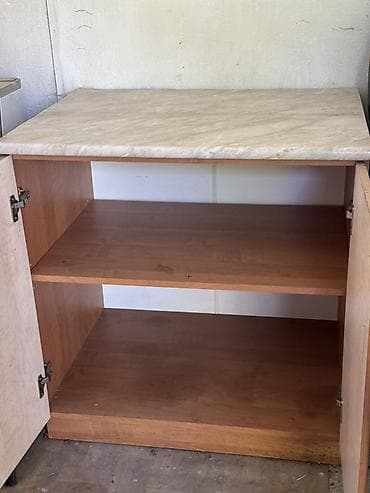 шкаф кухня бу: Тумба для кухни, Б/у, Без мойки, Напольная, Самовывоз, цвет - Бежевый — 3