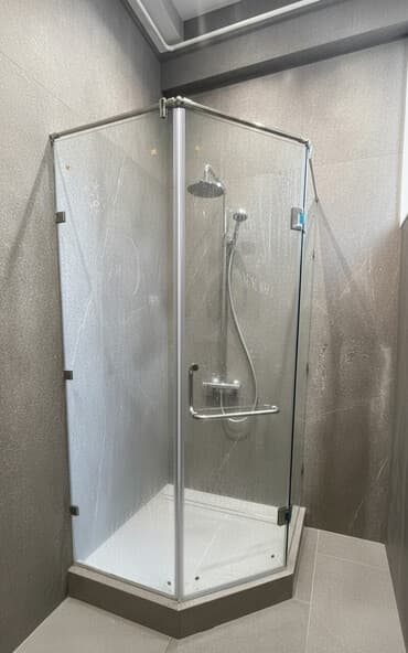 зеркало в душевую: Представляем угловую душевую перегородку с прозрачными стеклянными — 1