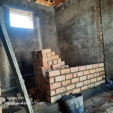 строительство домов из газобетонных блоков под ключ: Шыбак. шпеклевка. чорный потолок. ж.б.у жасайбый — 1