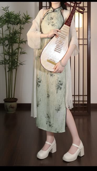 длинные кружевные платья с открытой спиной: Вечернее платье, Длинная модель, Шифон, Без рукавов, Открытая спина, L — 1