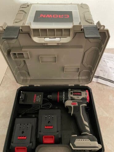 строительные инструменты продажа: Шуруповёрт аккумуляторной бесщеточной Crown, Тип двигателя — 2