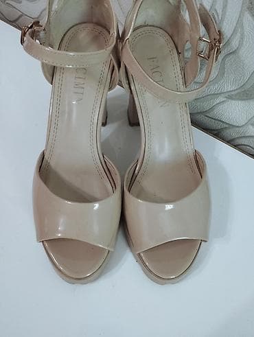 pre more: Бежевые женские босоножки на каблуке обувь женский - Бренд: FACIMIN — 2