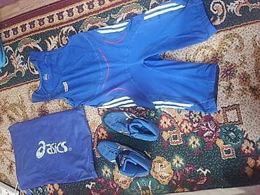 одежда для футбола: Борцовский комплект Asics - Состав набора: борцовское трико синего — 2
