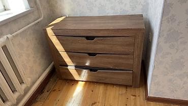 комод тумбочка буфет: Комод для одежды, Без зеркала, ЛДСП, цвет - Коричневый — 1