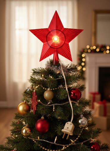 балдахин на детскую кроватку: Электрическая рождественская/новогодняя звезда-насадка для верхушки — 1