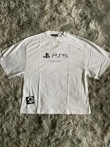 Футболки: Мужская футболка, L, XL, 2XL, Balenciaga, Новый, цвет - Белый — 1