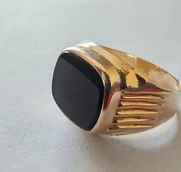 Кольца: Кольцо, Печатка, Проба 585, Унисекс, Агат, Советские (СССР), Б/у — 2