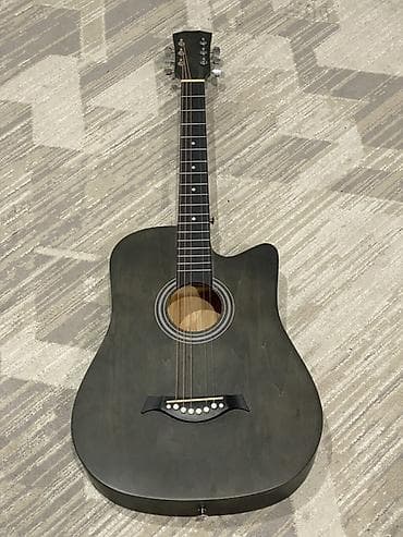 диск пустой купить: Акустическая гитара дредноут с вырезом (cutaway), матовый черный цвет — 1