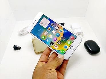 honor 8: IPhone 8 Plus, Б/у, 64 ГБ, Серебристый, Наушники, Зарядное устройство, Защитное стекло, 100 % — 1