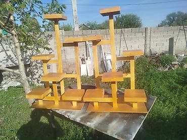 дерево мебель: Полка, этажерка для цветов, Дерево — 3