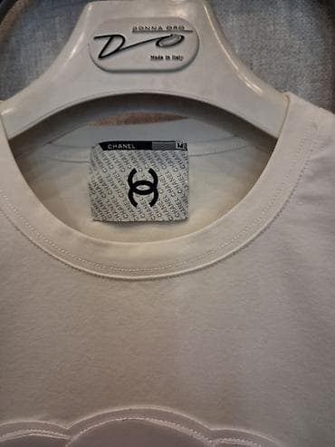 Женская одежда: Футболка, Классическая модель, Италия, Chanel, Трикотаж, Новый, M — 2