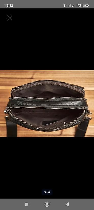 pull bear: Барсетка, Материал: Натуральная кожа, Новый — 5