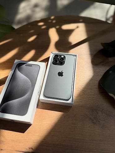 apple 9: IPhone 15 Pro, Новый, 256 ГБ, Black Titanium, Коробка, 91 % — 1