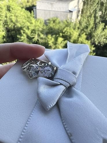 кассио: Серебряные серьги, Проба 925, Цирконий, Женские — 5
