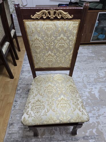 резная мебель: Стул для кухни, Дерево, цвет - Золотой — 1