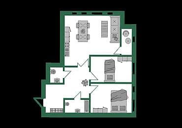 Продажа квартир: 3 комнаты, 91 м², 11 этаж, Готовая ПСО (под самоотделку) — 2