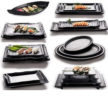 Набор черной посуды для сервировки суши и азиатских блюд - Коллекция