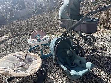 купить коляску stokke: Коляска, Другой бренд, цвет - Голубой, Б/у, Самовывоз — 2