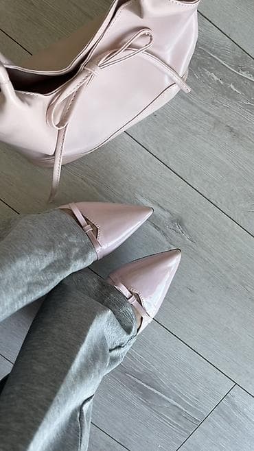 нежная: Лодочки на каблуке в нежно-розовом оттенке Материал: глянцевая — 1
