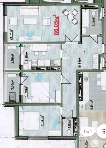 сдаю в аренду офис: 4 комнаты, 86 м², 1 этаж, Готовая ПСО (под самоотделку) — 7