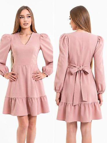 Повседневное платье, Made in KG, Осень-весна, Короткая модель, S, M
