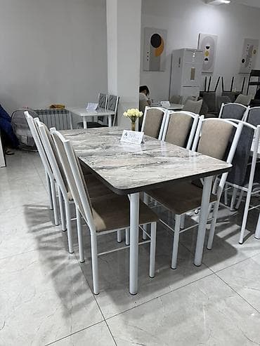 dinner table: Кухонный стол и стул, цвет - Бежевый — 3