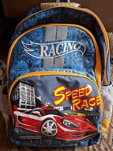 forerunner 965: Детский рюкзак «Racing / Speed Race» с принтом красного — 1