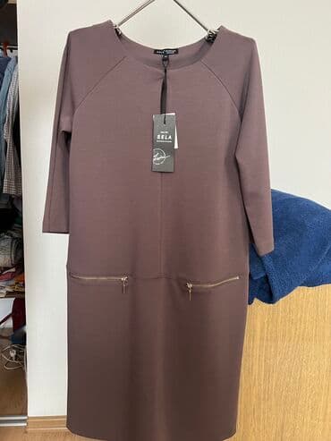 осеннее платье большого размера: Продаю женское трикотажное платье. Цвет пурпурно стальной, размер XS — 2