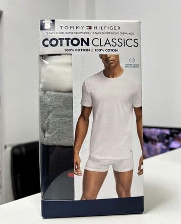 суприм: Tommy Hilfiger. Комплект из трех хлопковых футболок с круглым — 5