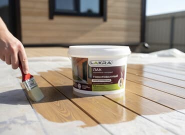 национал краска: Акриловый глянцевый лак Lakra для внутренних и наружных работ — 1