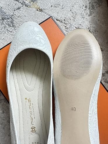 Туфли: Балетки MARIO MUZI, размер 40 - Цвет: молочно‑белый - Верх: тиснёная — 2