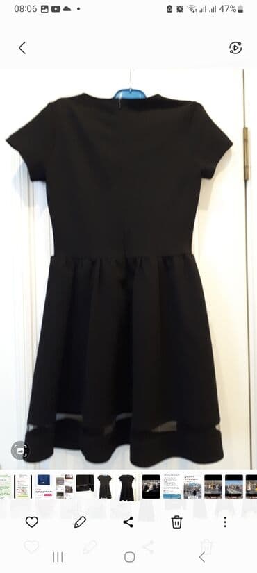 бордовое трикотажное платье: Повседневное платье, Турция, Лето, Трикотаж, S — 3