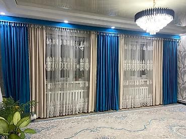Комплект штор, С тюлем в комплекте, Готовое изделие, Для спальни